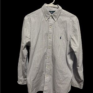 Ralph Lauren Blue and White Checkered Shirt